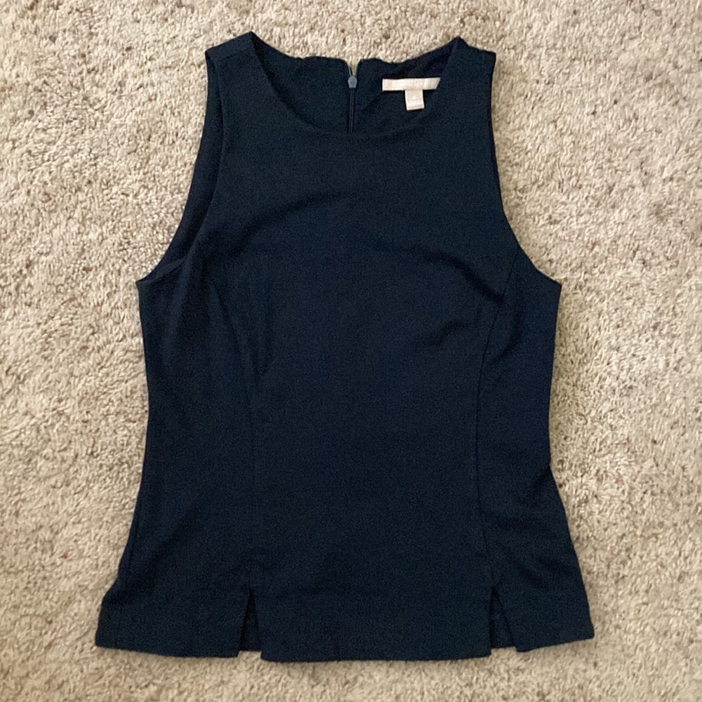 Banana Republic Dark Blue Sleeveless Neutral Knit Top Size Small